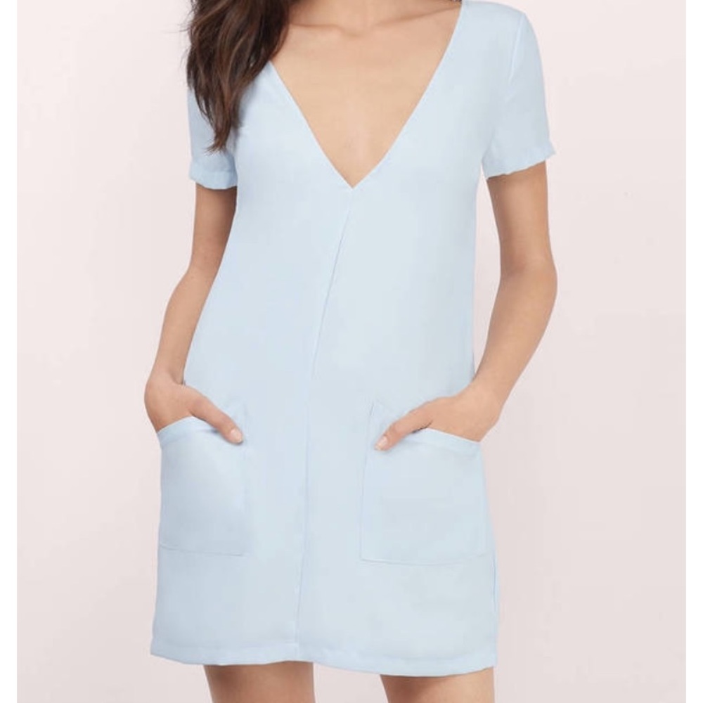 Light blue shift dress